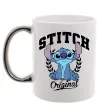Чашка с цветной ручкой Stitch original Серебро фото