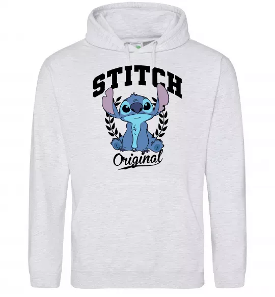 Мужская толстовка (худи) Stitch original Серый меланж фото