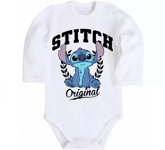 Детский боди Stitch original Белый фото