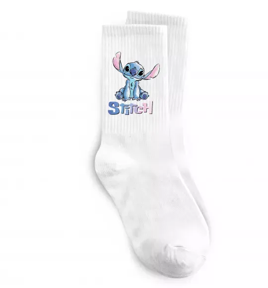 Шкарпетки Стіч акварель Білий фото