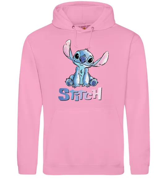 Мужская толстовка (худи) Стіч акварель Розовый фото