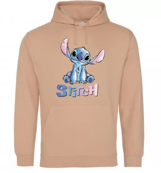 Чоловіча толстовка (худі) Стіч акварель Пісочний фото