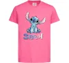Детская футболка Стіч акварель Ярко-розовый фото