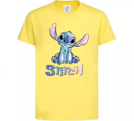 Детская футболка Стіч акварель Лимонный фото