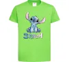 Детская футболка Стіч акварель Лаймовый фото