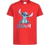 Детская футболка Стіч акварель Красный фото