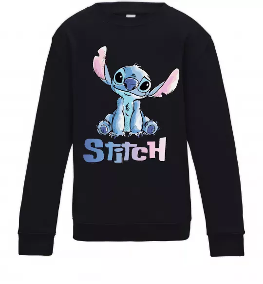 Дитячий світшот Стіч акварель Чорний фото