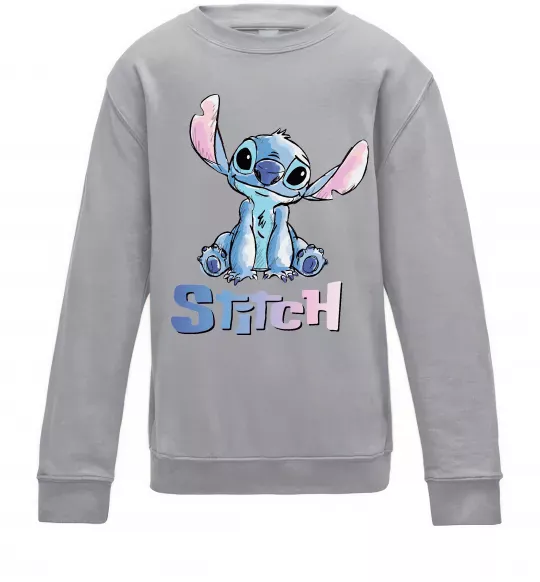 Дитячий світшот Стіч акварель Сірий меланж фото