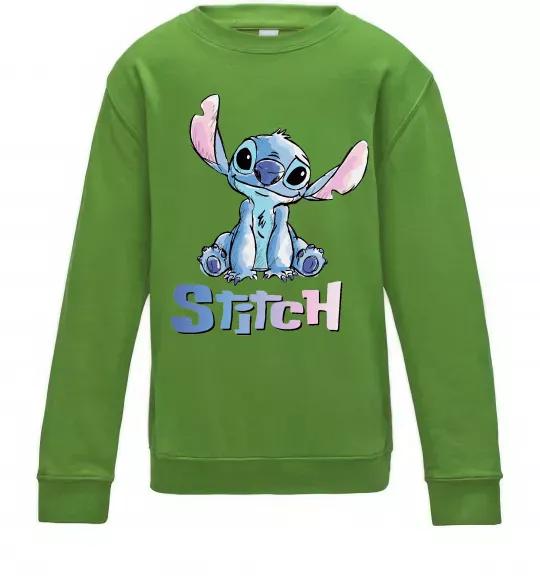 Дитячий світшот Стіч акварель Лаймовий фото