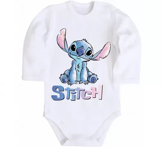 Детский боди Стіч акварель Белый фото