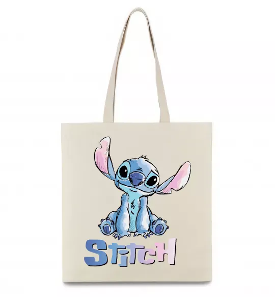 Эко-сумка Стіч акварель Бежевый фото