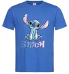 Чоловіча футболка Стіч акварель Яскраво-синій фото