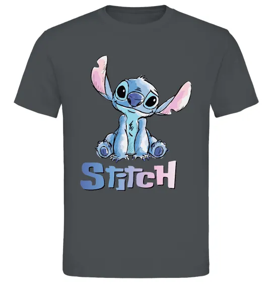 Чоловіча футболка Стіч акварель Графіт фото