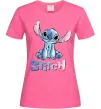 Женская футболка Стіч акварель Ярко-розовый фото
