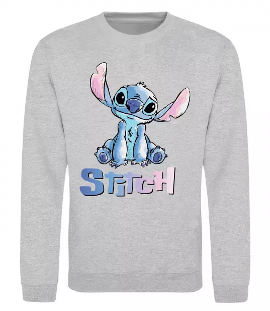 Свитшот Стіч акварель Серый меланж фото