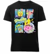 Чоловіча преміум футболка Губка Боб колаж Чорний фото