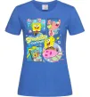 Женская футболка Губка Боб колаж Ярко-синий фото