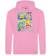 Женская толстовка (худи) Губка Боб колаж Розовый фото