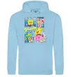 Женская толстовка (худи) Губка Боб колаж Голубой фото