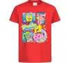 Детская футболка Губка Боб колаж Красный фото
