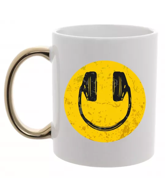 Чашка с цветной ручкой Music smile Золото фото