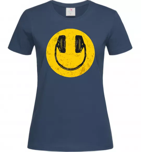 Женская футболка Music smile Темно-синий фото