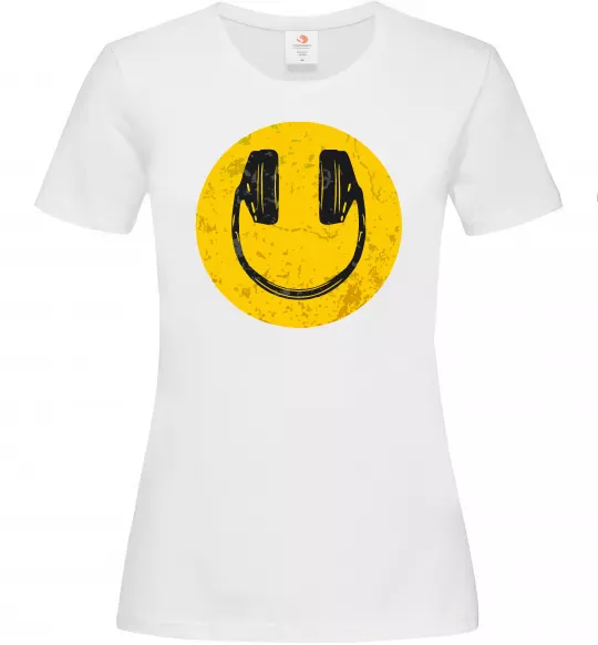 Женская футболка Music smile Белый фото