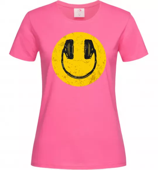 Женская футболка Music smile Ярко-розовый фото
