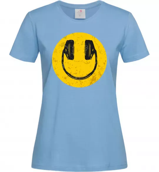 Женская футболка Music smile Голубой фото