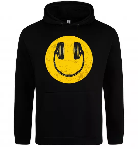 Мужская толстовка (худи) Music smile Черный фото