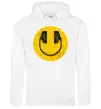 Мужская толстовка (худи) Music smile Белый фото