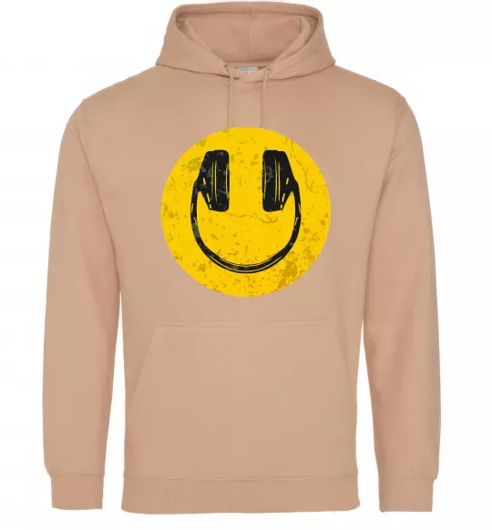 Женская толстовка (худи) Music smile Песочный фото