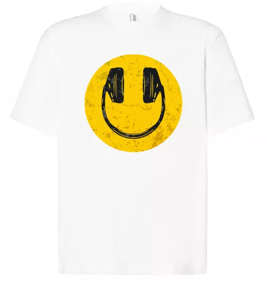 Футболка Оверсайз Music smile Білий фото