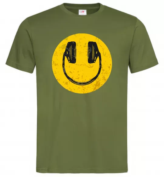 Чоловіча футболка Music smile Оливковий фото