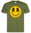 Чоловіча футболка Music smile Оливковий фото