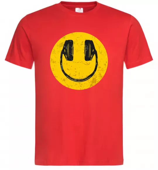Чоловіча футболка Music smile Червоний фото