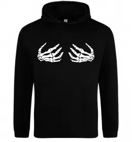 Мужская толстовка (худи) Skeleton hands Черный фото