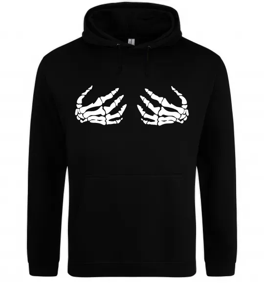 Женская толстовка (худи) Skeleton hands Черный фото