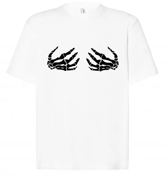 Футболка Оверсайз Skeleton hands Білий фото