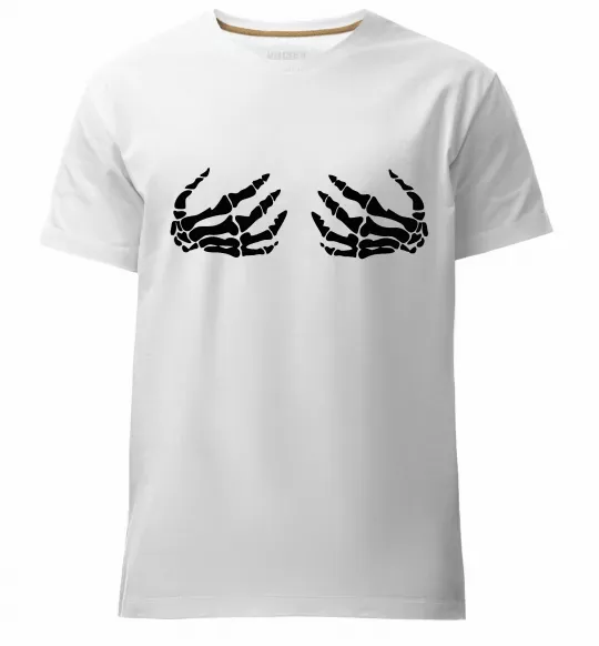 Чоловіча преміум футболка Skeleton hands Білий фото
