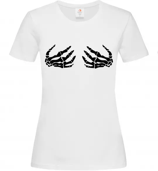 Женская футболка Skeleton hands Белый фото