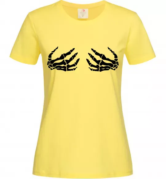 Женская футболка Skeleton hands Лимонный фото