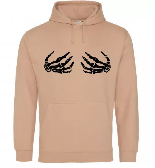 Мужская толстовка (худи) Skeleton hands Песочный фото