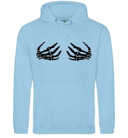 Жіноча толстовка (худі) Skeleton hands Блакитний фото