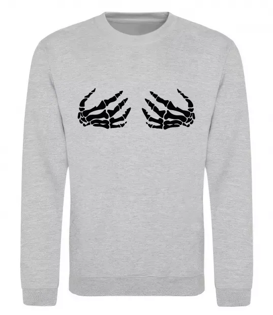 Свитшот Skeleton hands Серый меланж фото