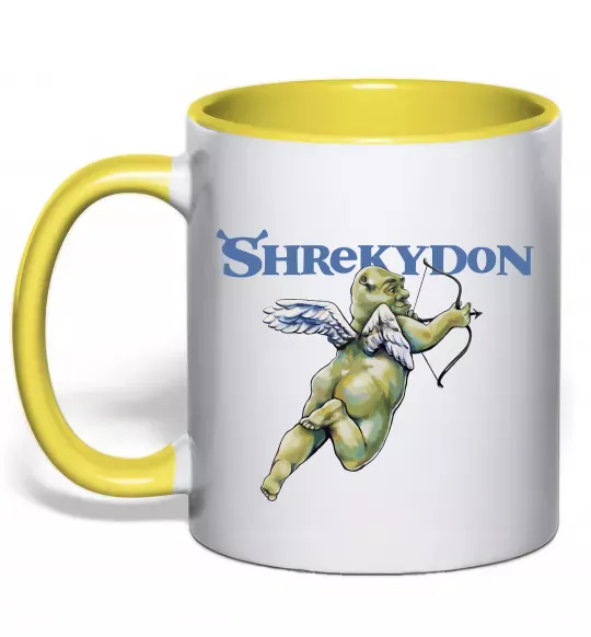 Чашка с цветной ручкой Schrekydon Солнечно желтый фото