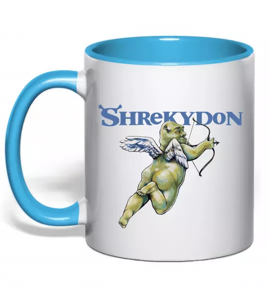 Чашка с цветной ручкой Schrekydon Голубой фото