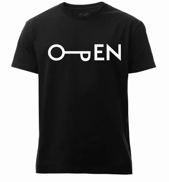 Чоловіча преміум футболка Open ключ Чорний фото