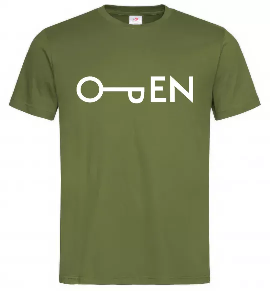 Чоловіча футболка Open ключ Оливковий фото