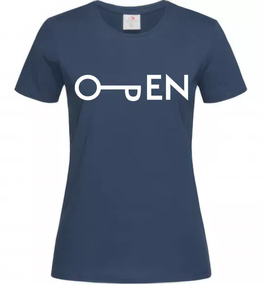 Женская футболка Open ключ Темно-синий фото